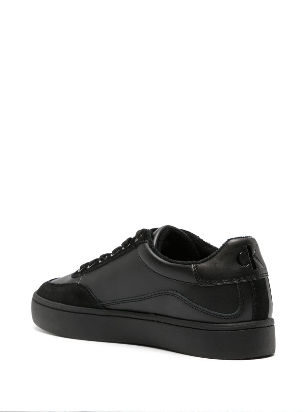 Shop Calvin Klein Jeans Est.1978 Logo-print Leather Sneakers In Black