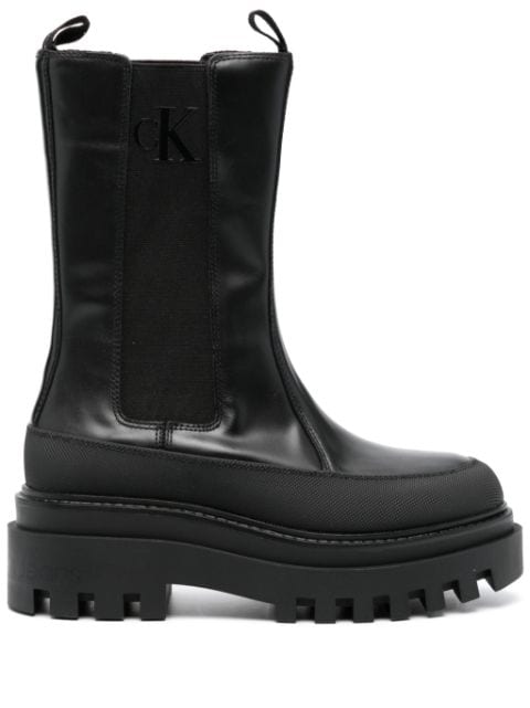 Calvin Klein Jeans Chelsea flatform leather boots
