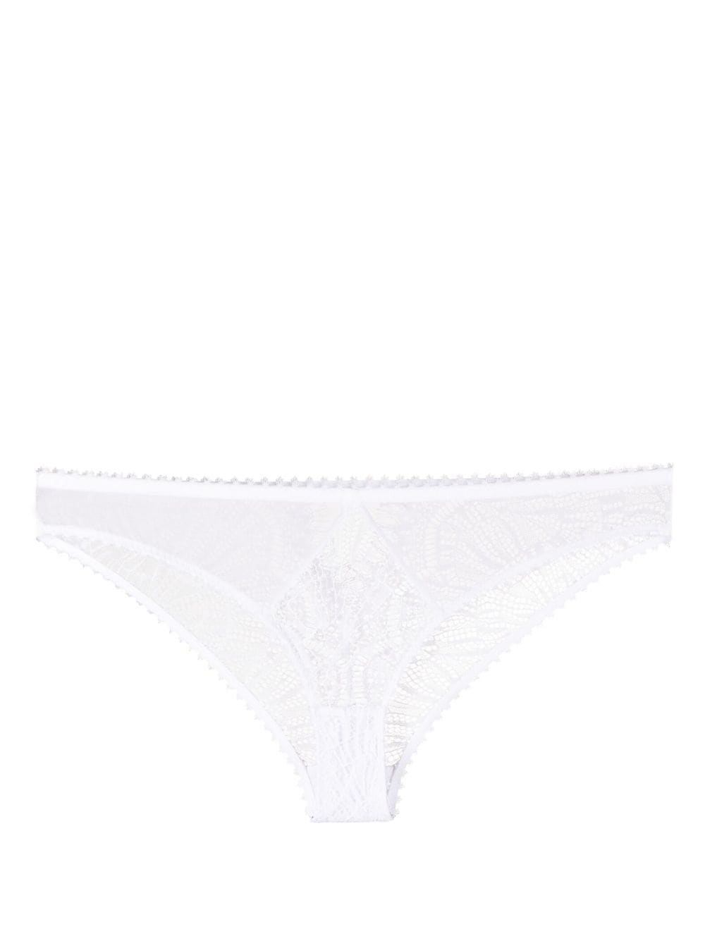 Maison Close sheer lace-embellished briefs