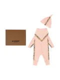 Burberry Kids House Check baby grow gift set - Pink