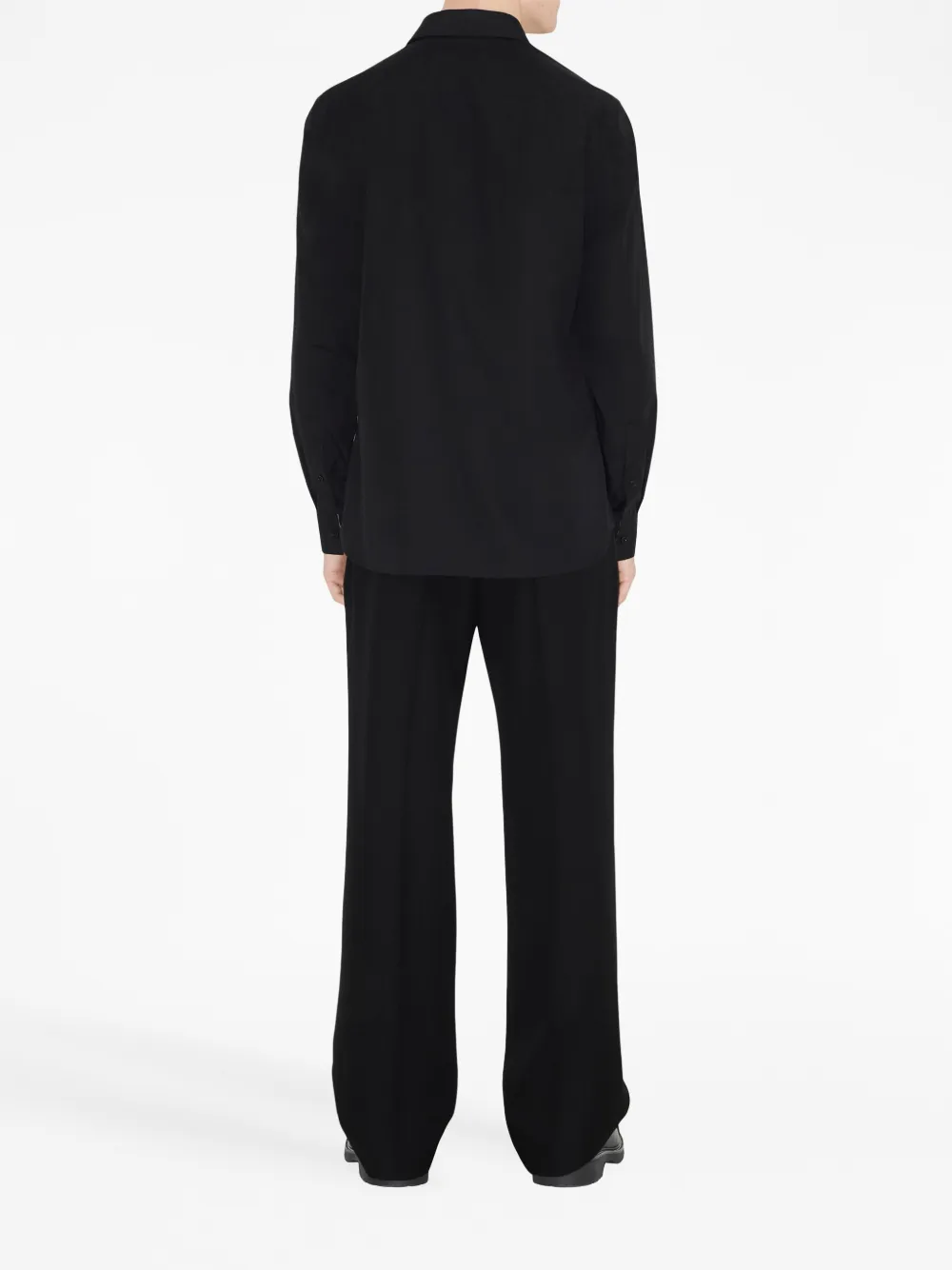 Shop Burberry Logo-embroidered Long-sleeve Shirt In Schwarz