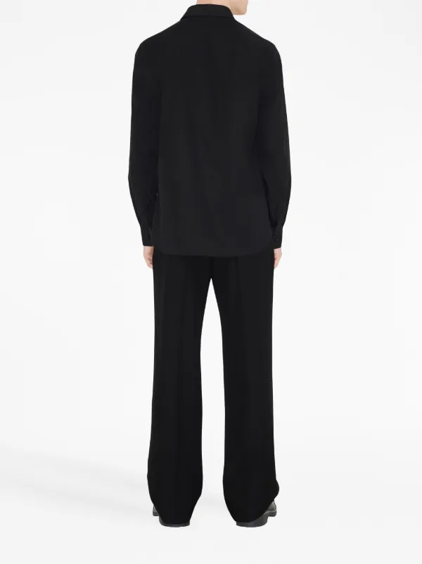 Burberry logo-embroidered long-sleeve Shirt | Black