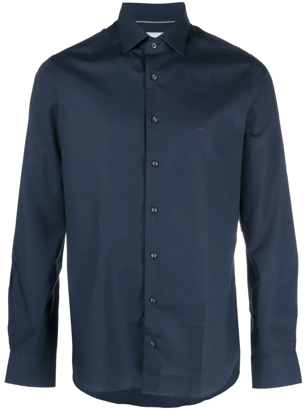 Michael Kors Slim Fit Long Sleeve Stretch Cotton Button Down Shirt In Blau