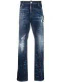 DSQUARED2 Twimphony paint-splatter straight-leg jeans - Blue
