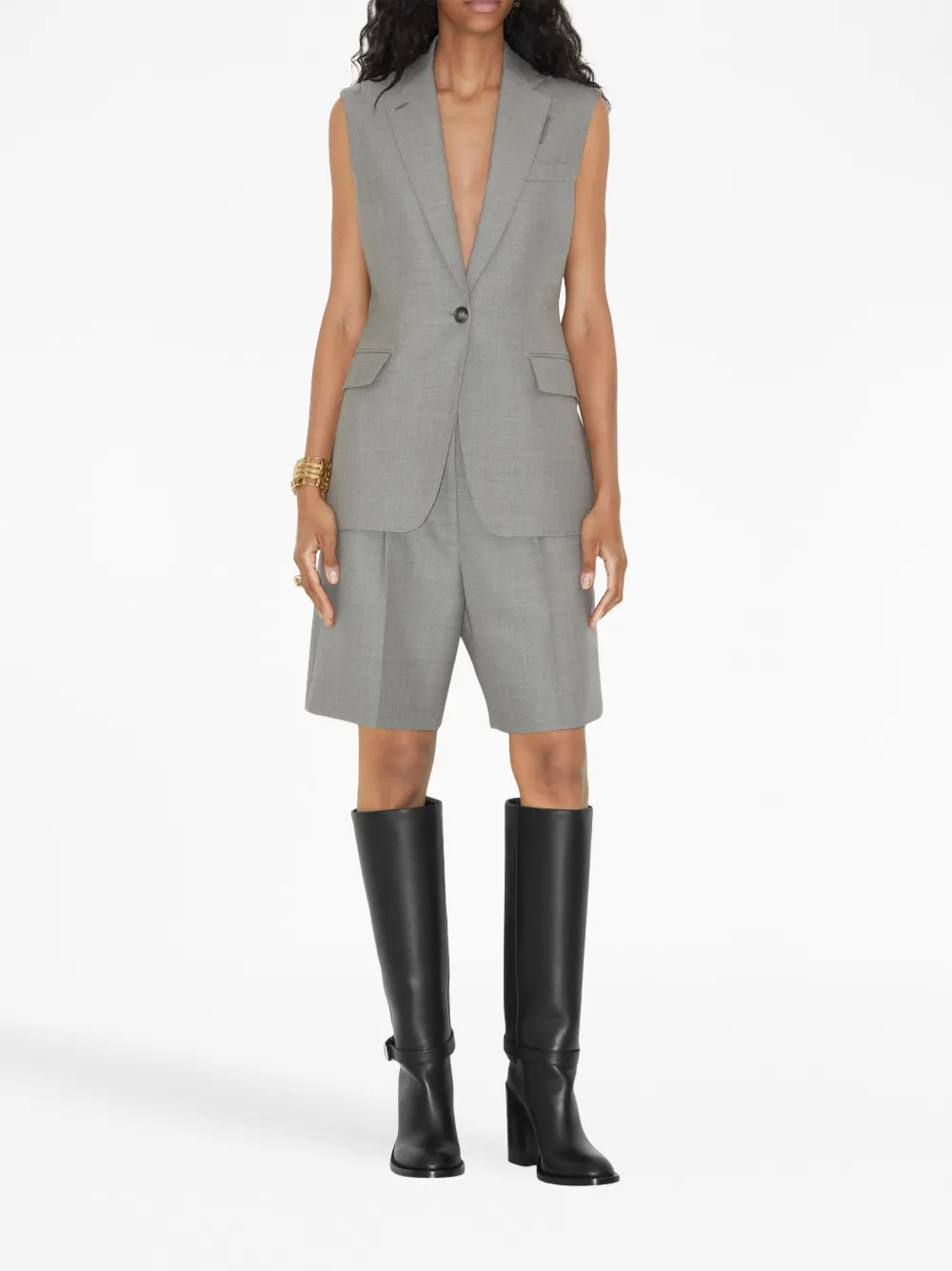 Burberry linen-blend waistcoat - Grijs