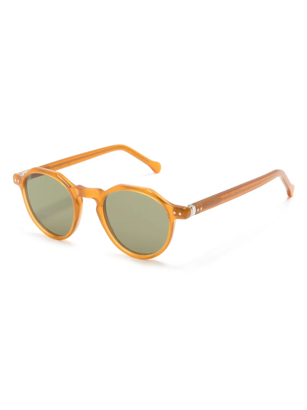 Lesca Zonnebril met rond montuur - Beige