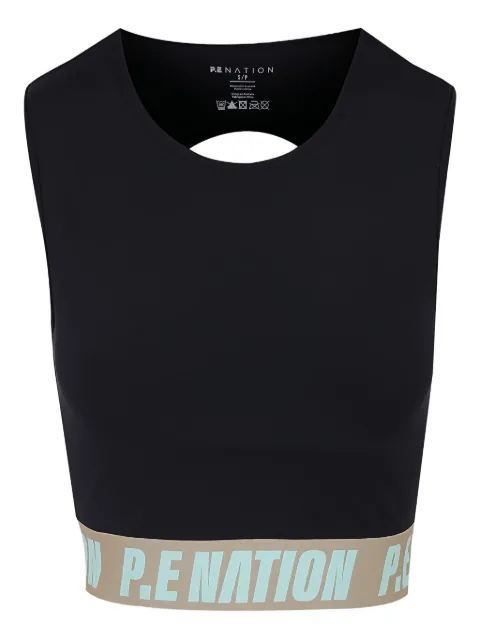 P.E Nation open-back logo-band bra