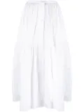 Patou button-up tiered midi skirt - White