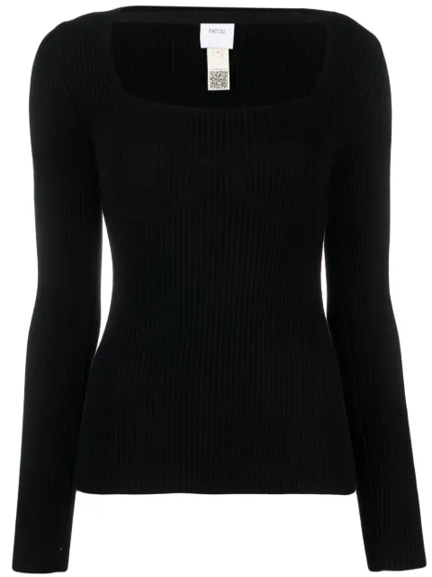Patou long-sleeve knitted top
