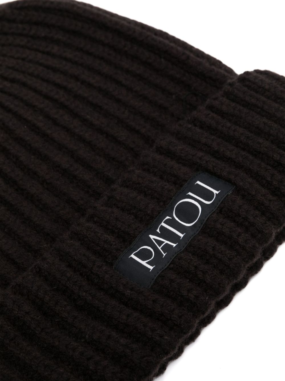 Patou embroidered-logo beanie hat - Bruin