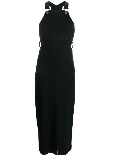 Patou front-slit dungaree dress