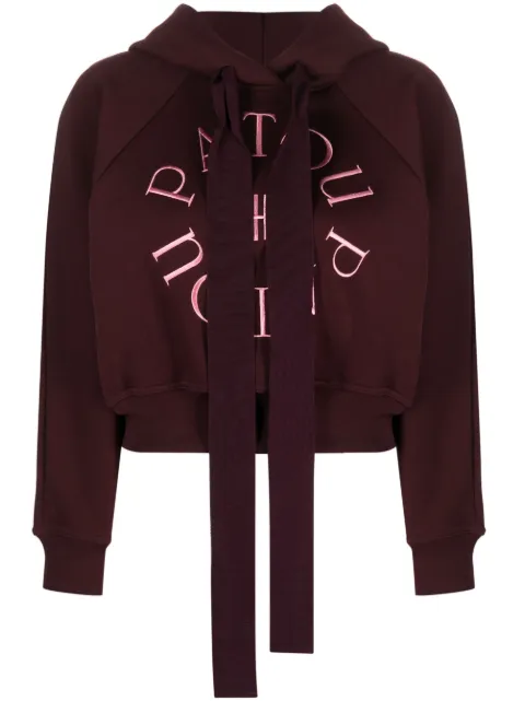 Patou embroidered-logo cropped hoodie