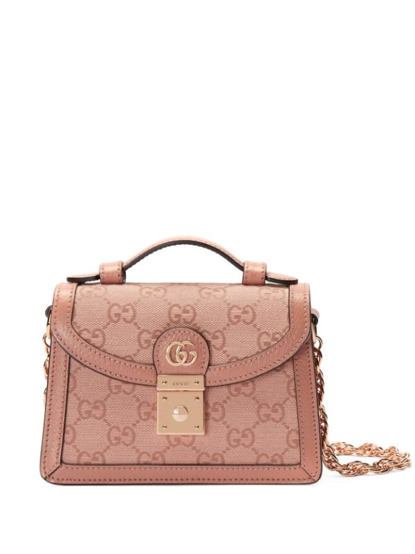 Ophidia GG small handbag in pink canvas