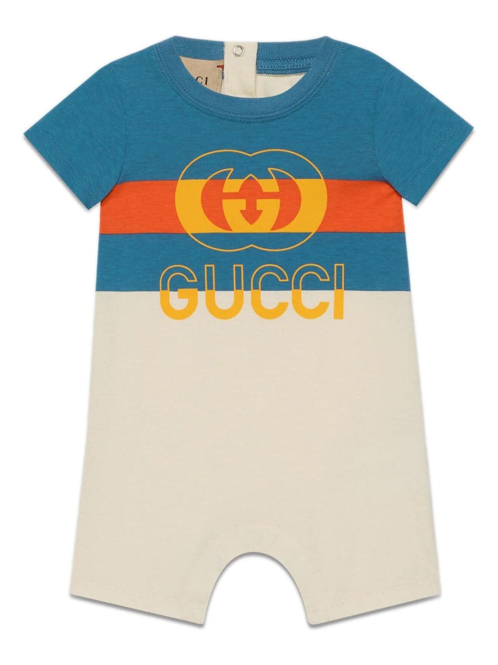 Gucci Babies' Cotton One-piece With Web In White