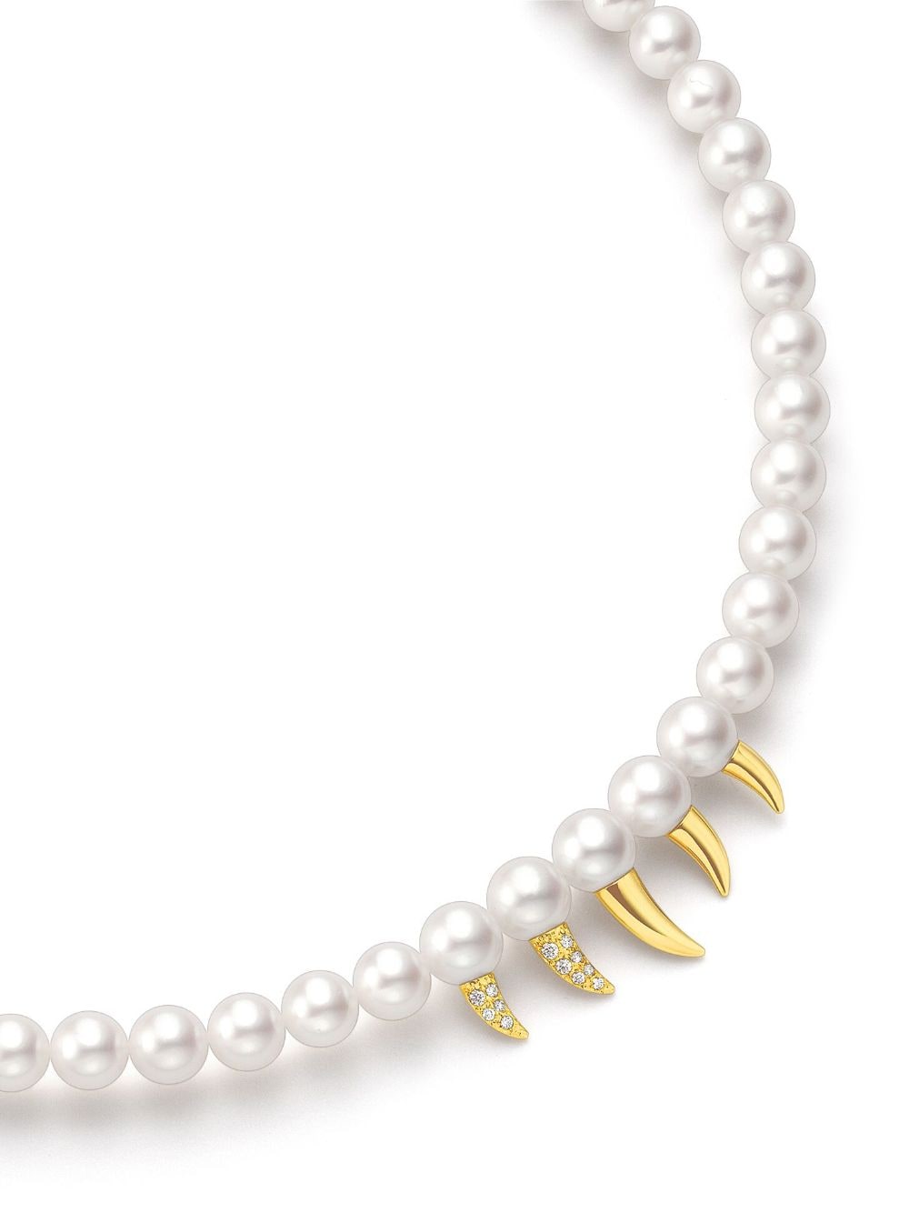 Shop Tasaki 18kt Yellow Gold Collection Line Danger Fang Pearl Necklace