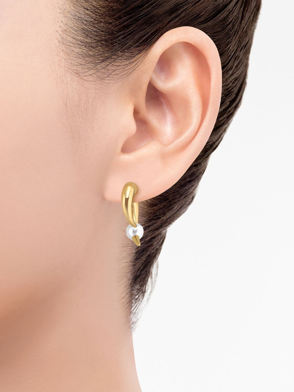 Shop Tasaki 18kt Yellow Gold Collection Line Danger Horn Plus Earrings