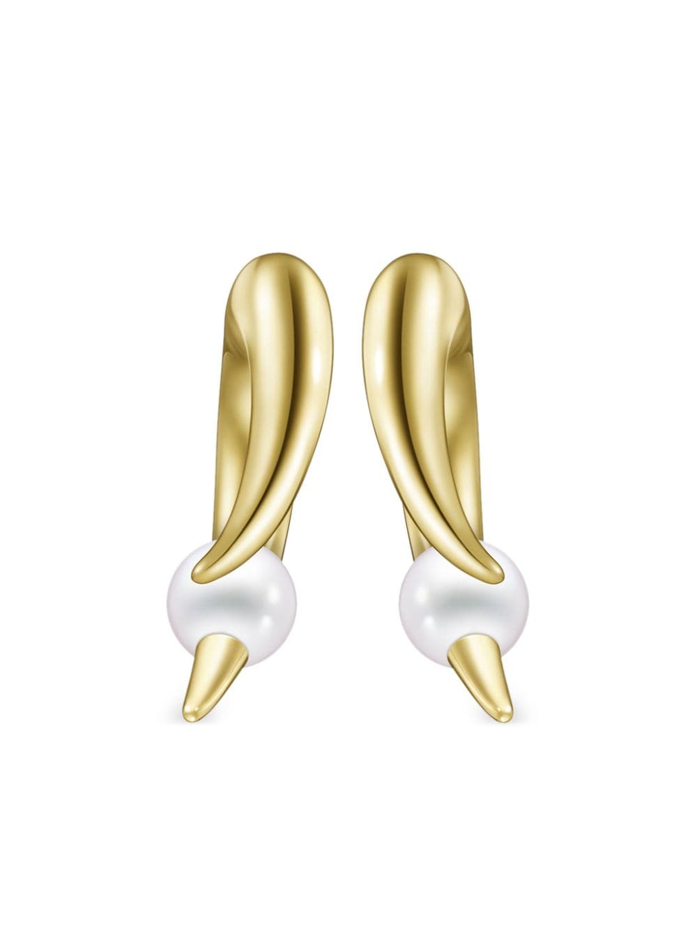 Tasaki 18kt Yellow Gold Collection Line Danger Horn Plus Earrings