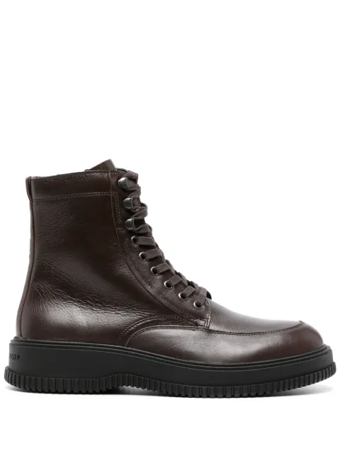 Tommy Hilfiger logo-debossed leather boots