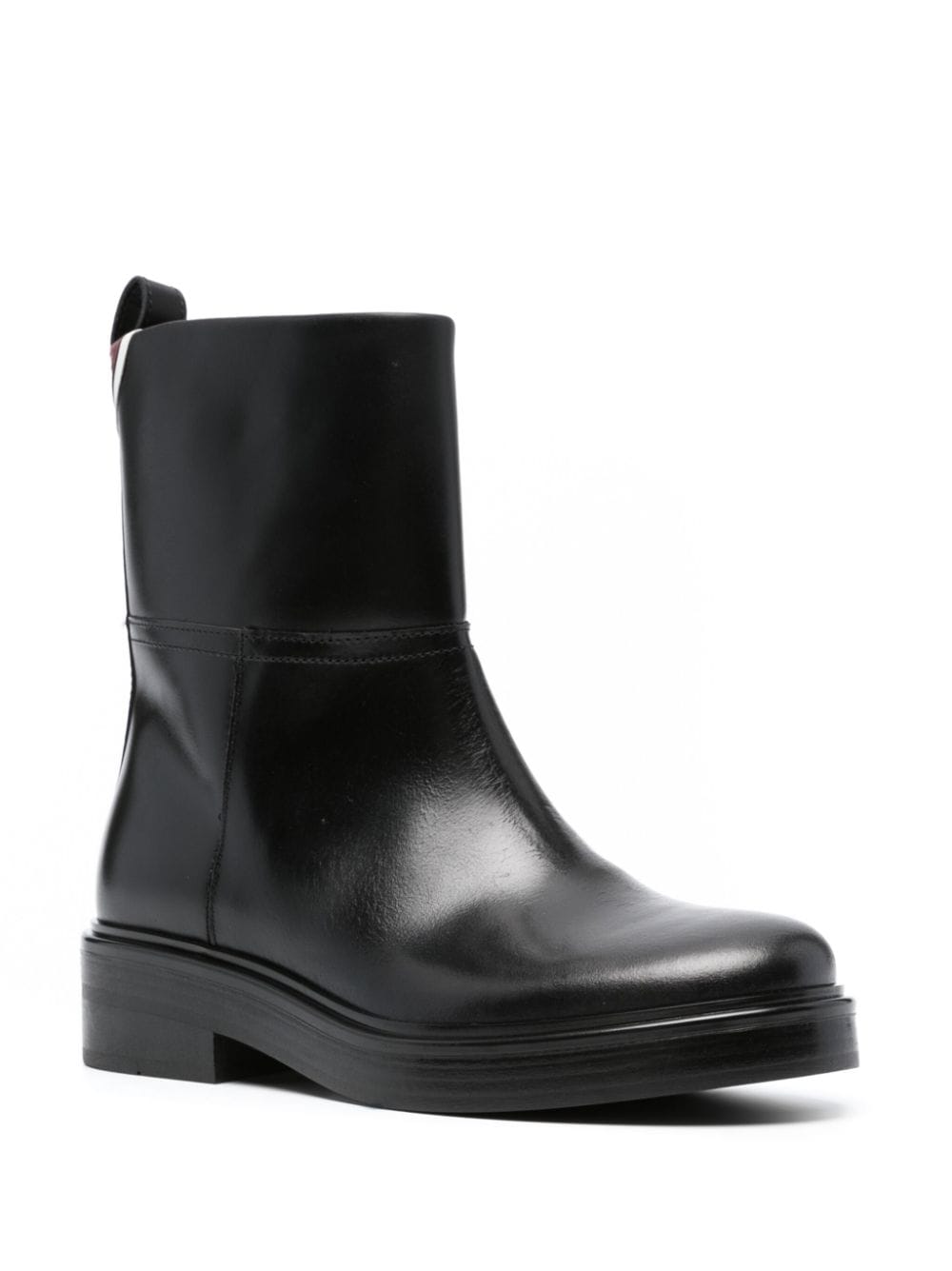 Shop Tommy Hilfiger Cool Leather Ankle Boots In Black