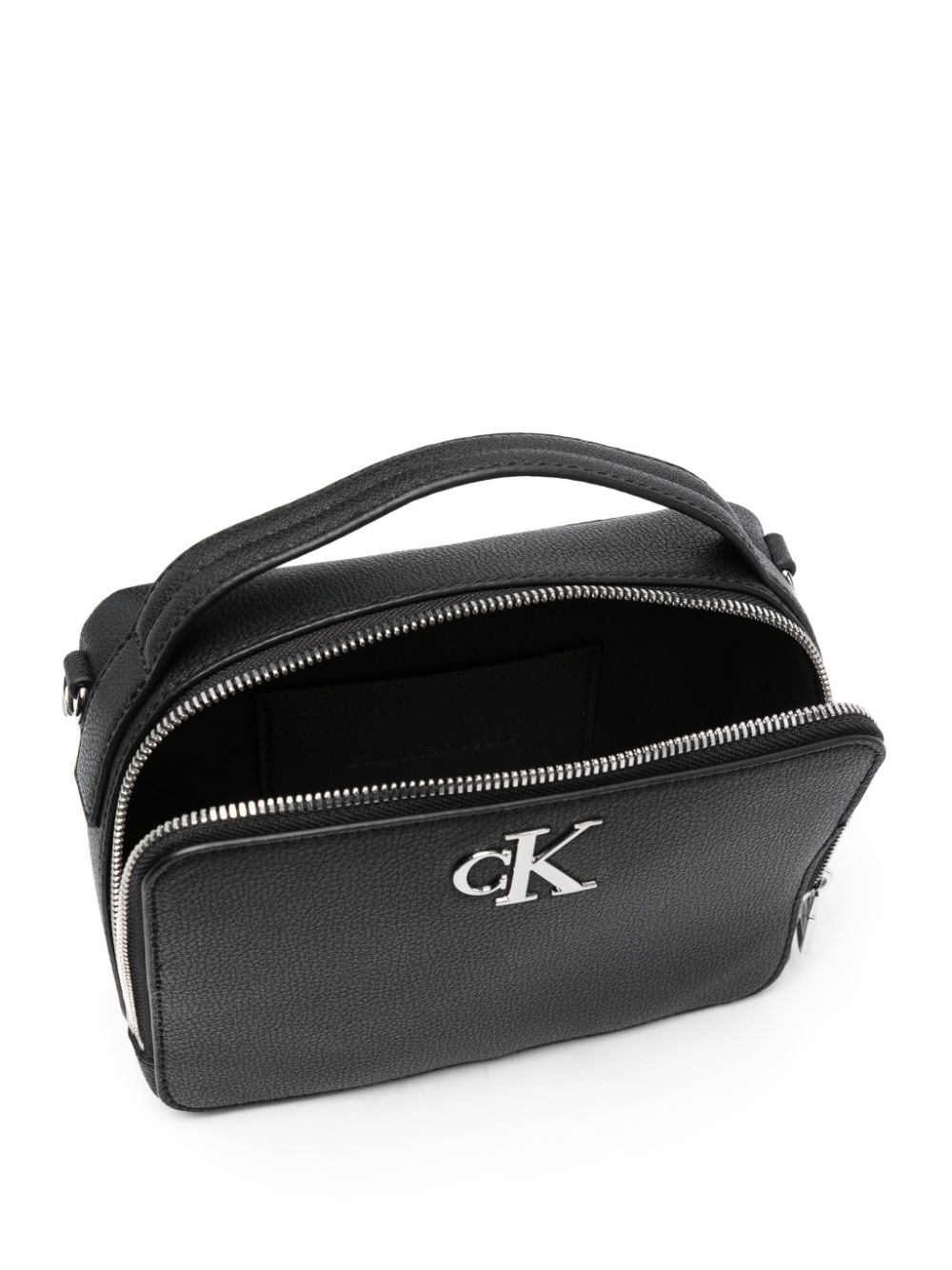 Shop Calvin Klein Jeans Est.1978 Logo-embossed Grained Crossbody Bag In Black