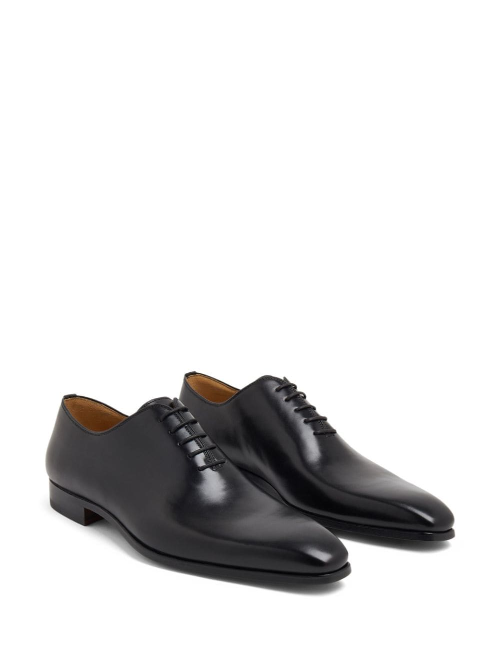 Shop Magnanni Almond-toe Leather Oxford Shoes In Black