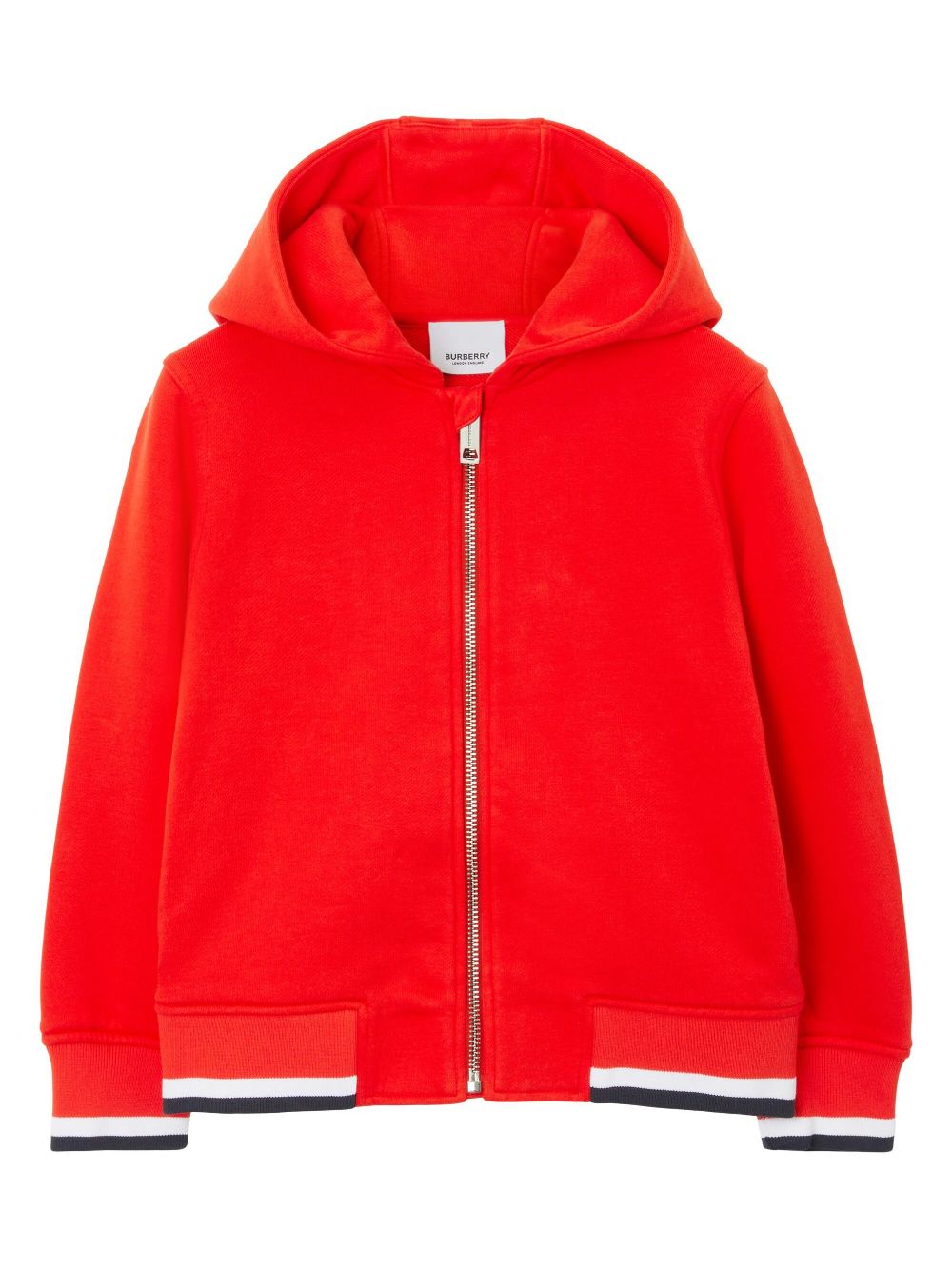 Burberry Kids College-print zipped cotton hoodie - Red