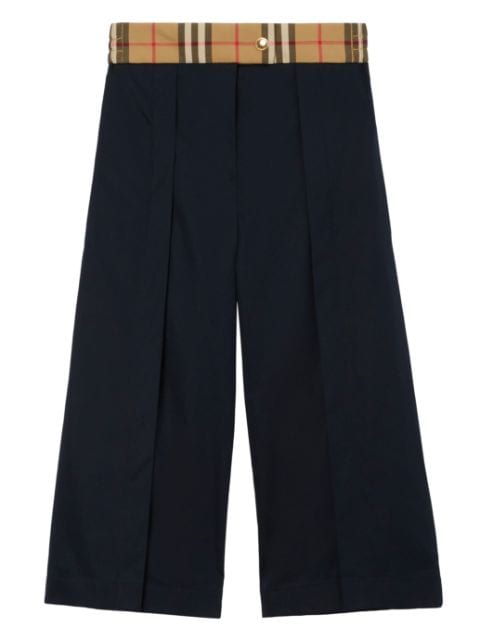 Burberry Kids House Check wide-leg trousers