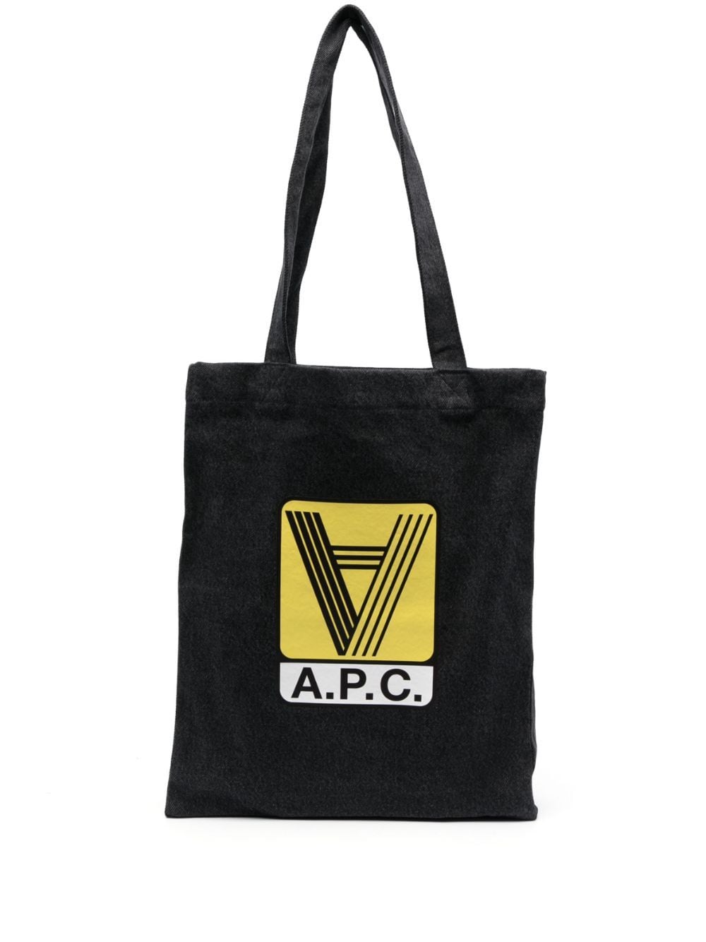 Apc A. P.c. Lou Denim Tote Bag In Black