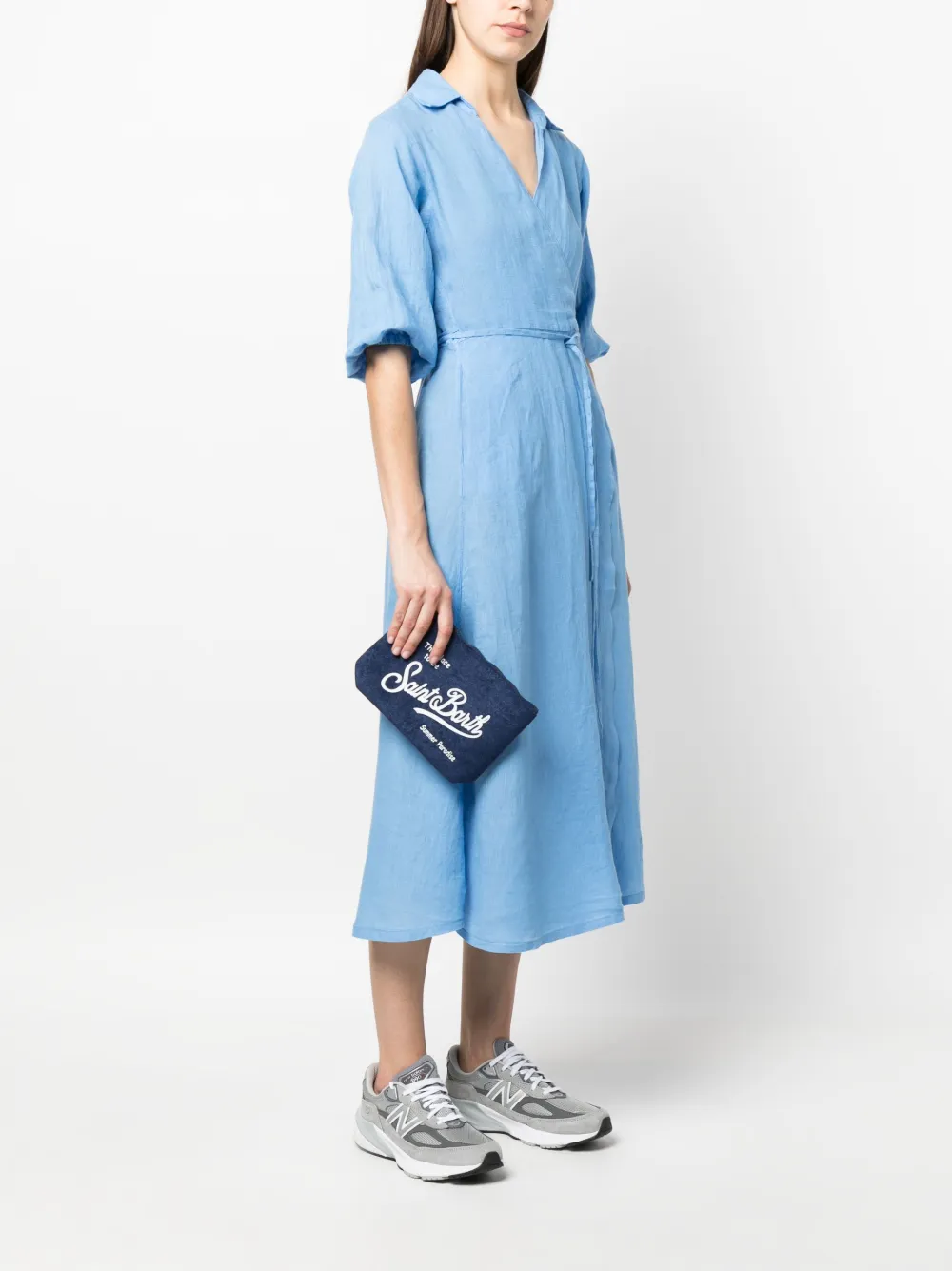 MC2 Saint Barth Aline logo-print pochette - Blauw