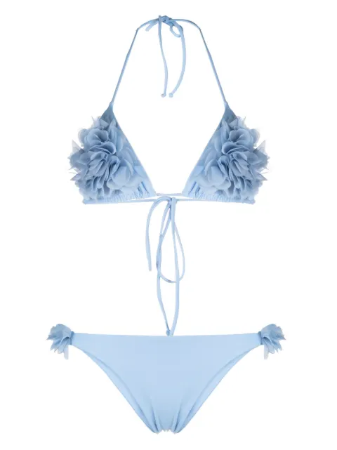 La Reveche Shayna floral-appliqué bikini