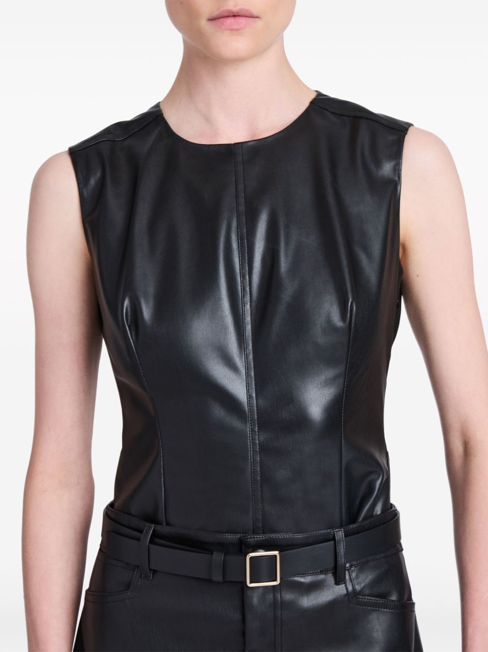 Proenza Schouler White Label Logan faux-leather sleeveless top Women