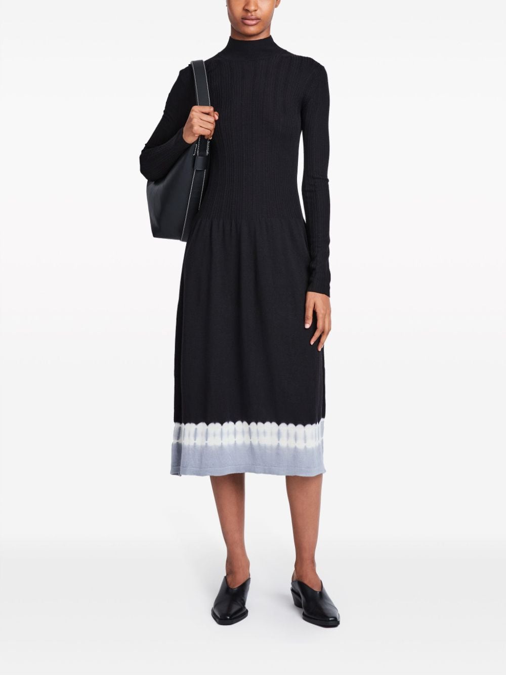 Proenza Schouler White Label Lila jurk met tie-dye print Zwart