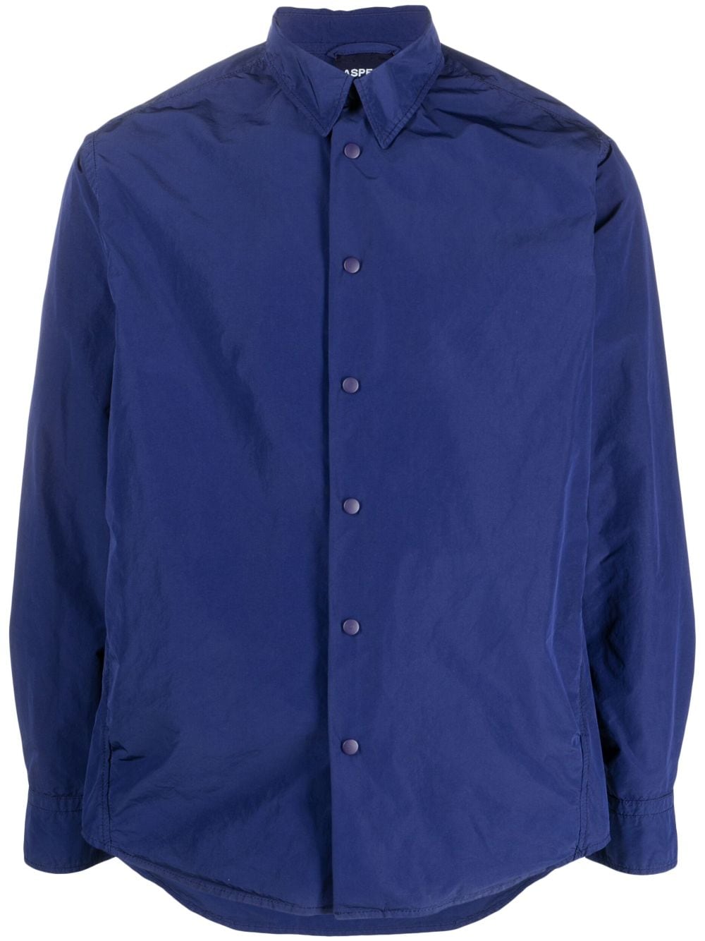 Shop Aspesi Straight-point Collar Shirt In Blue