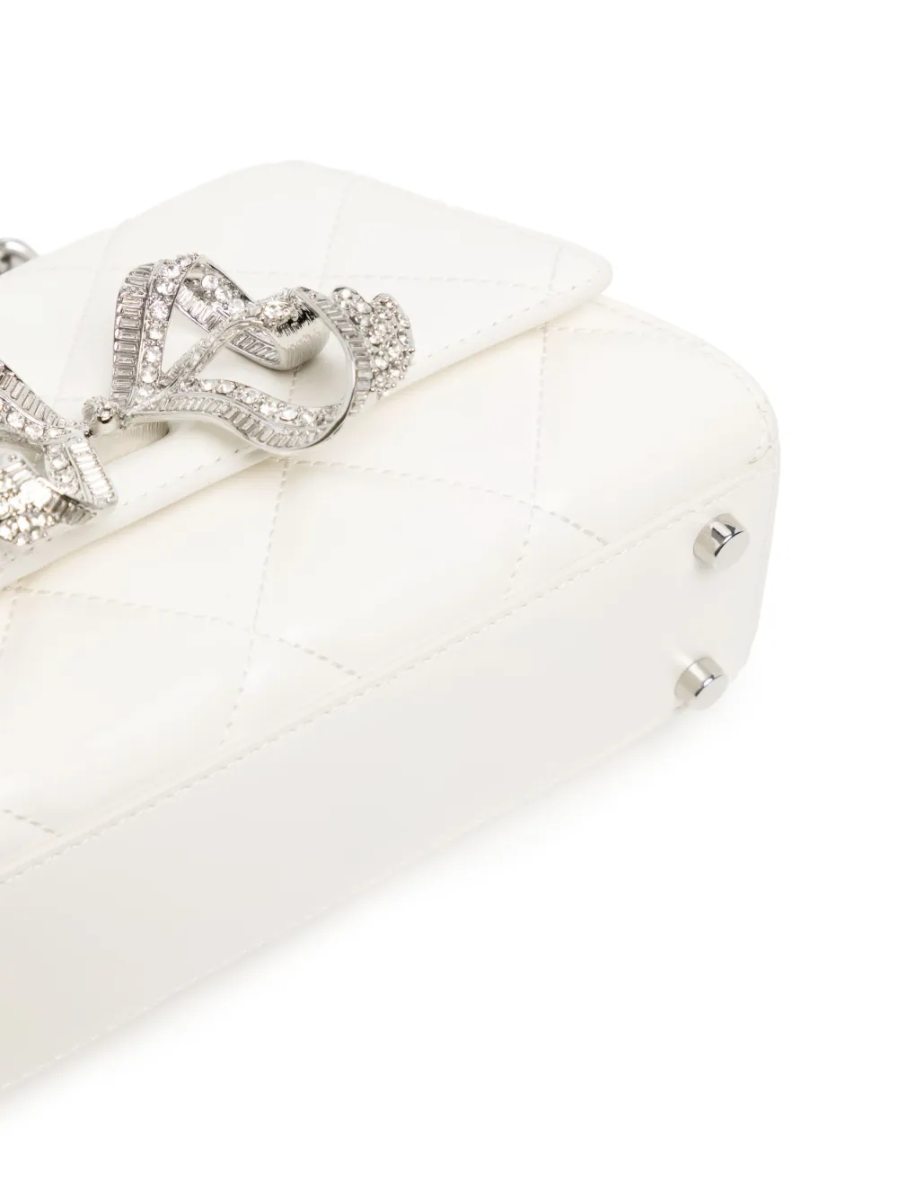 Selfportrait Bow Quilted Mini Bag In White ModeSens