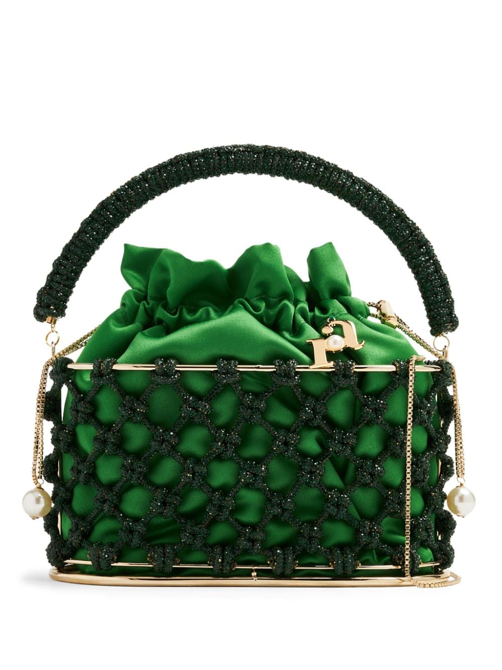 Rosantica Holli Nodi Crystal-embellished Bag In Green