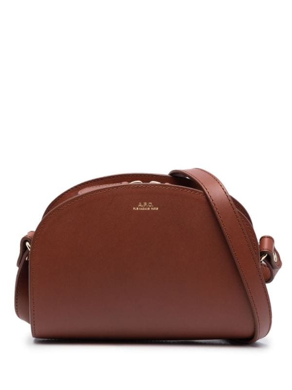 A.P.C. Demi-Lune Mini Leather Cross-Body Bag