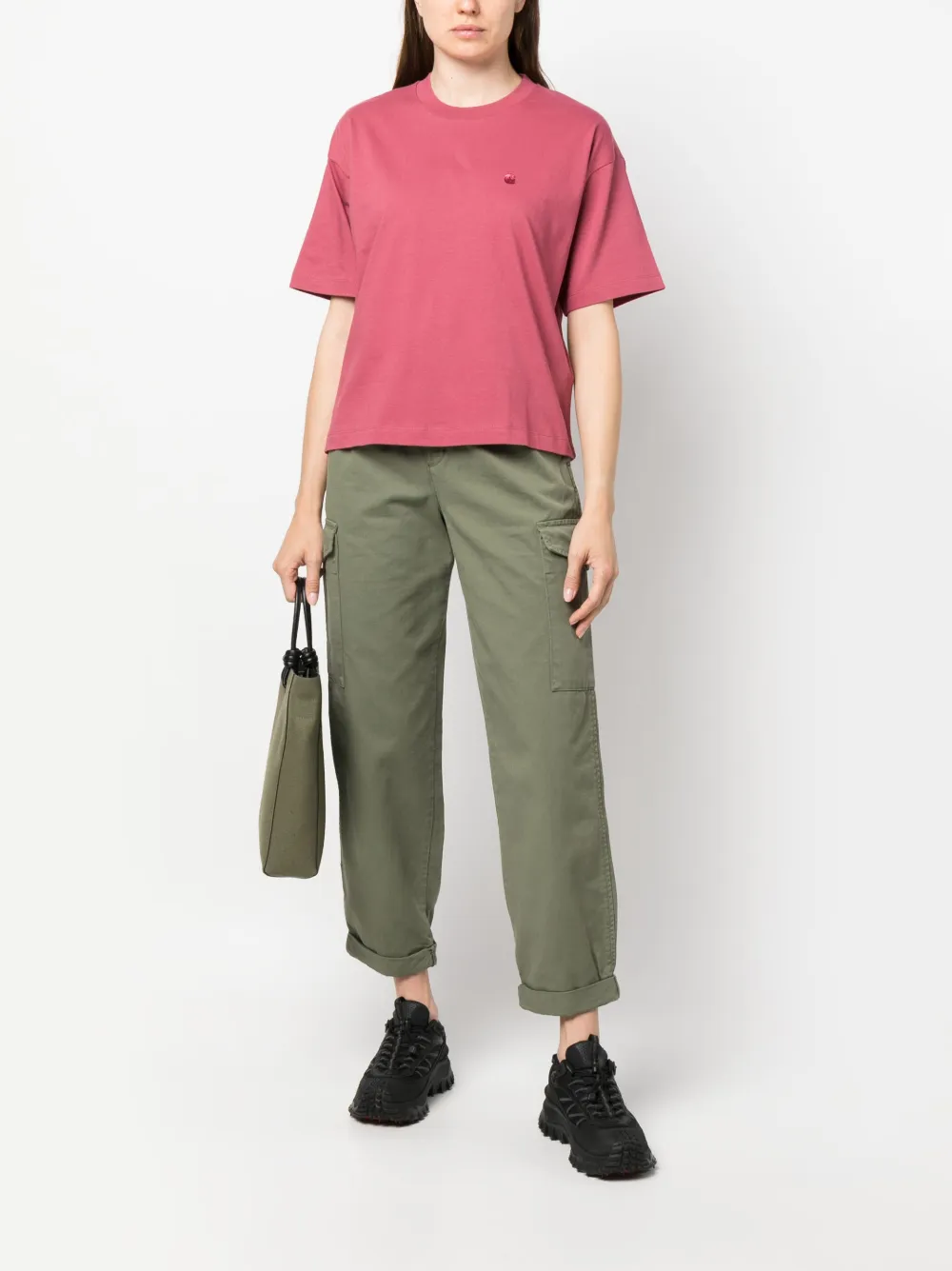 Carhartt WIP logo-embroidered oversize T-shirt - Roze