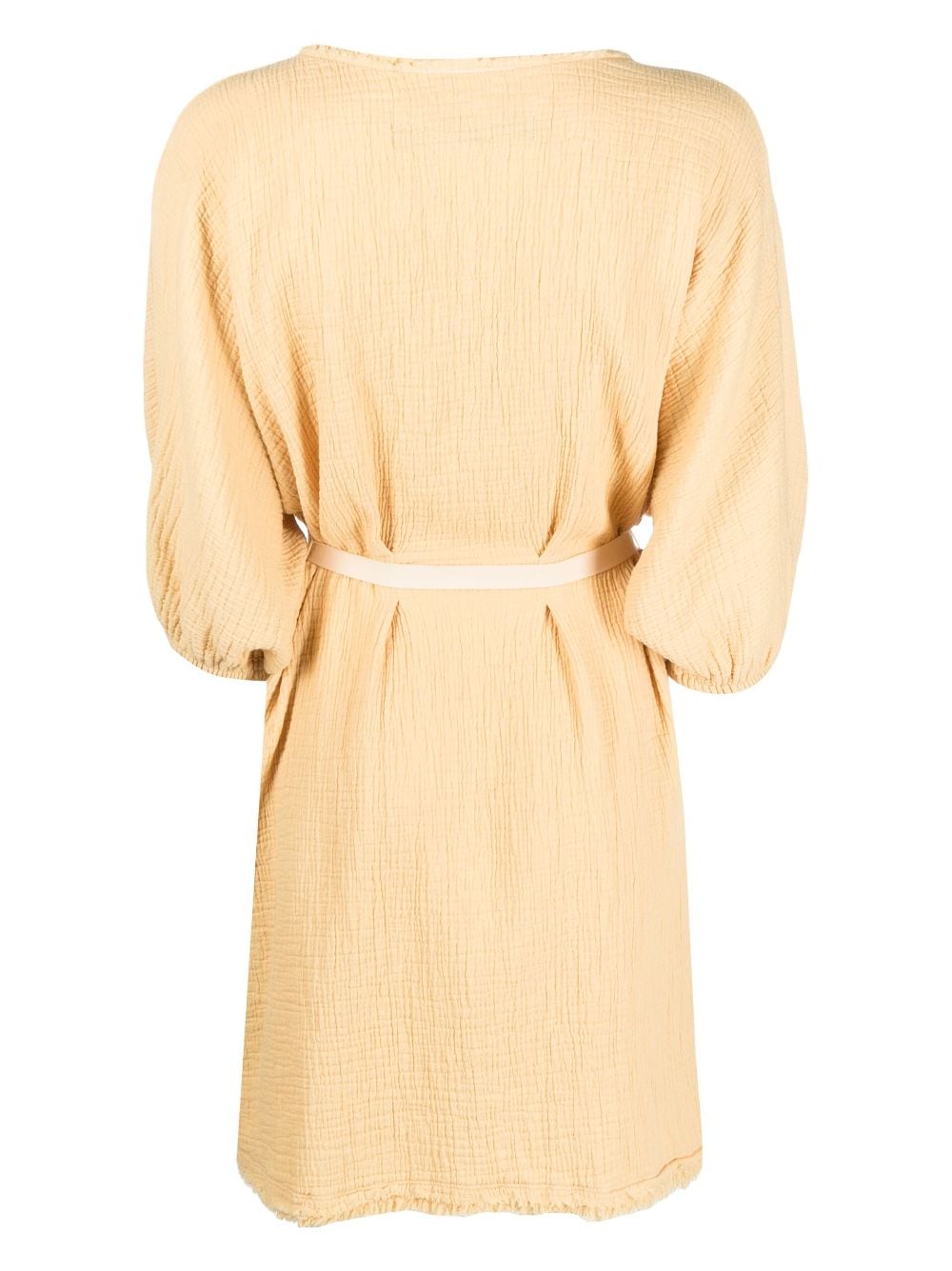 Raquel Allegra Lena belted-waist cotton dress - Geel