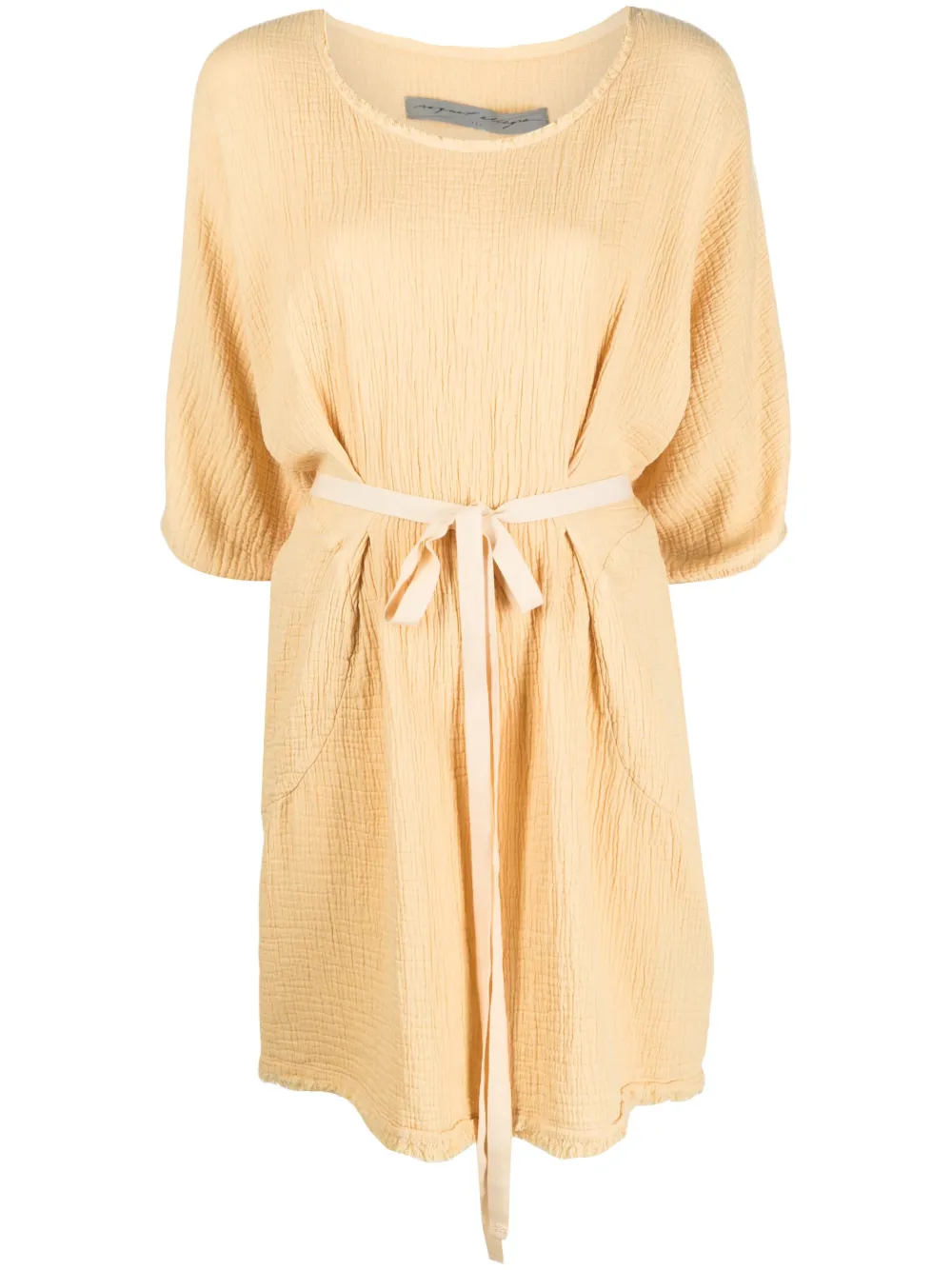 Raquel Allegra robe en coton Lena à taille ceinturée - Jaune Top Merken Winkel