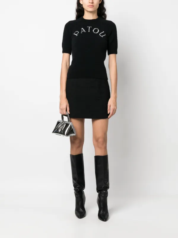 Patou high-waisted A-line Miniskirt | Black | FARFETCH