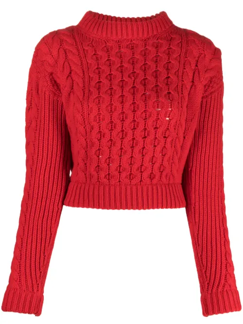 Pull en laine mérinos à logo en intarsia - Patou - Modalova