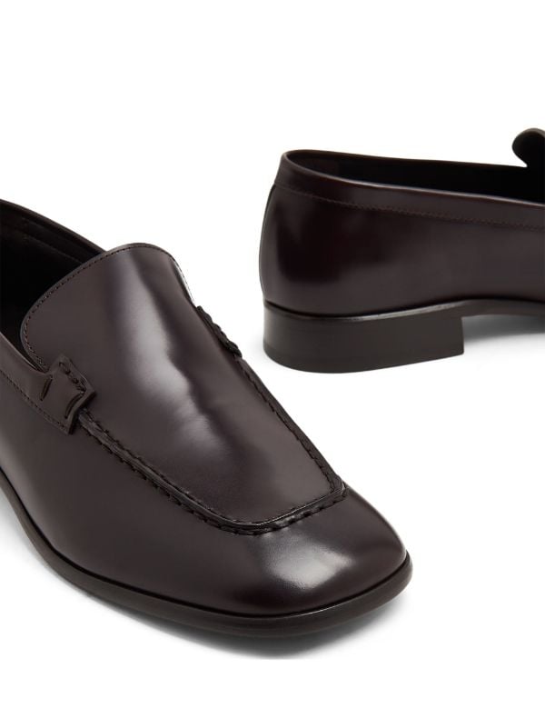 The Row Patent Leather Loafers in Black