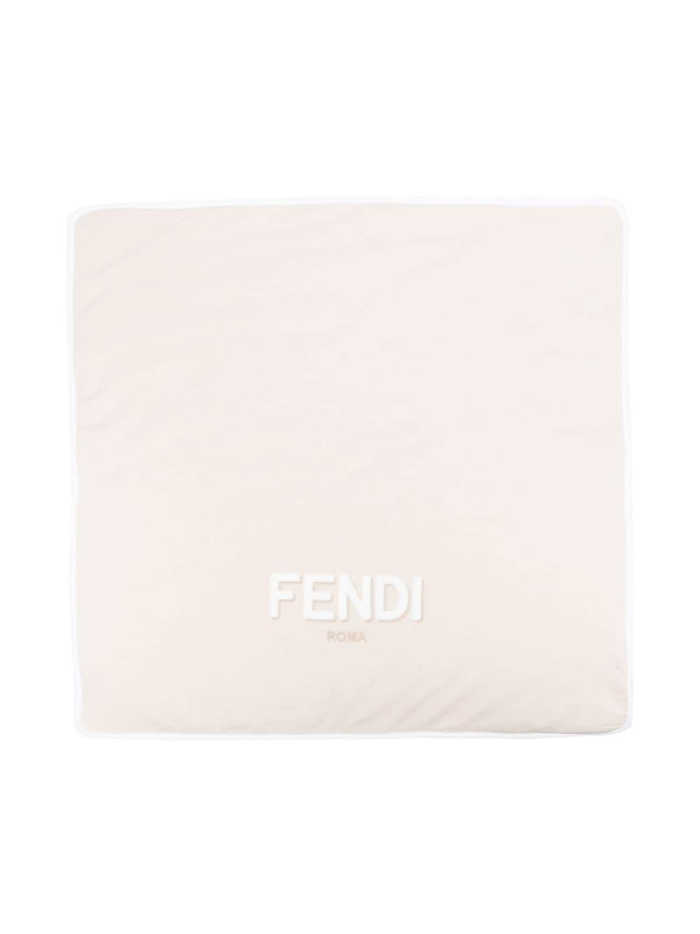 Fendi Logo-print Squared Blanket In Neutrals