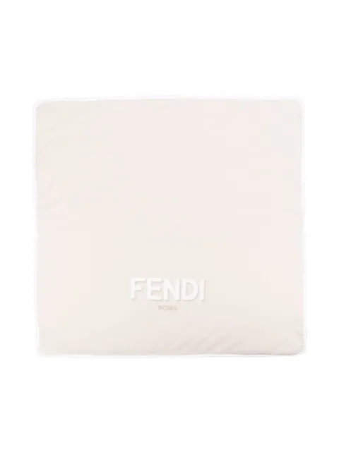 Fendi Kids logo-print squared blanket