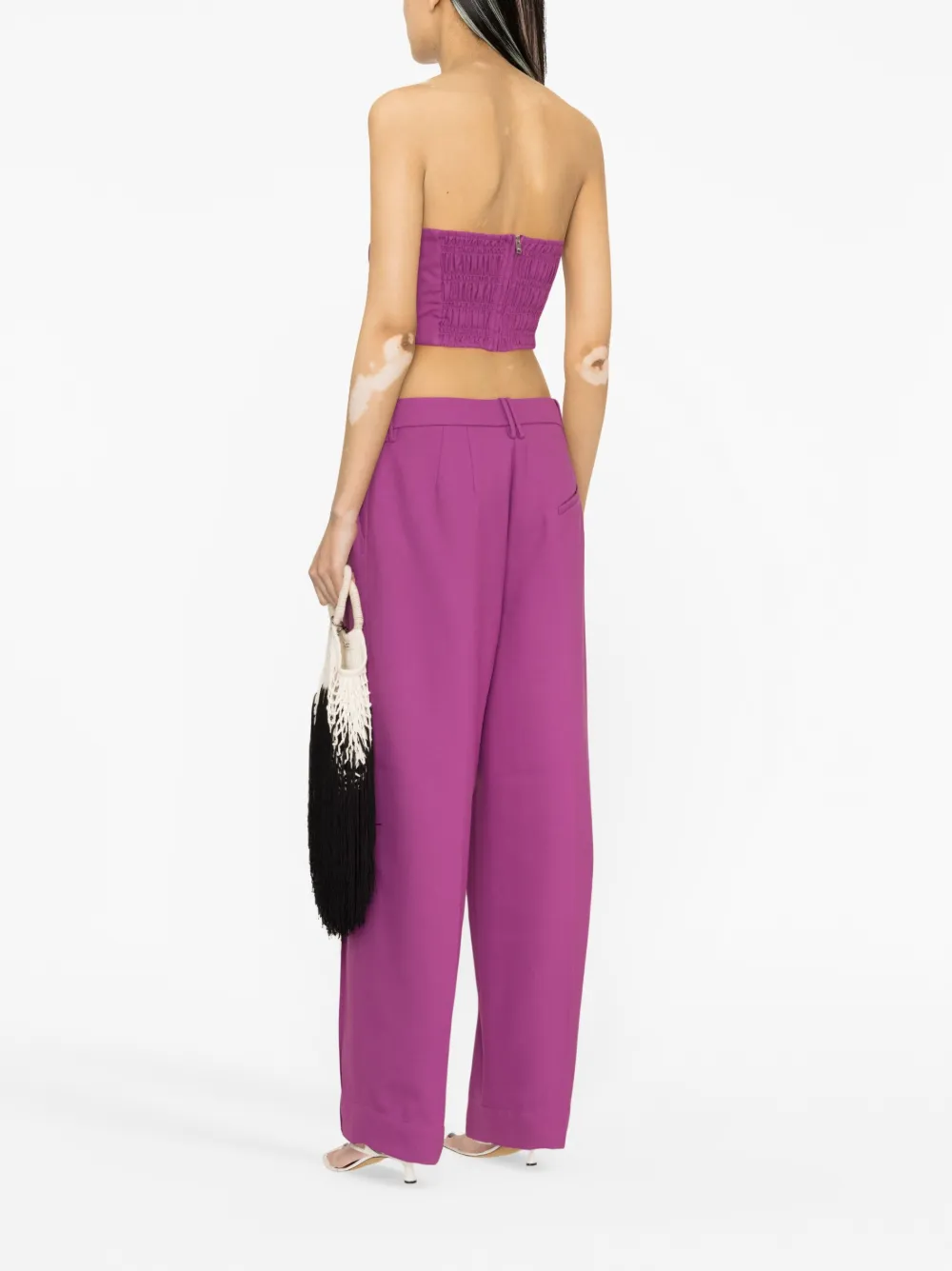GANNI Pleated Straight-leg Trousers in Purple, view 4