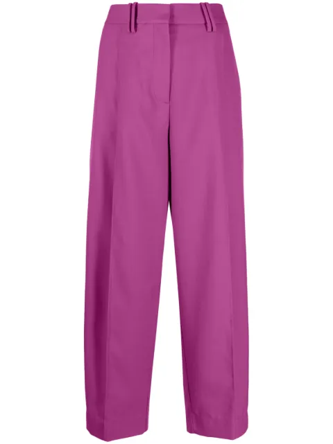 GANNI pleated straight-leg trousers