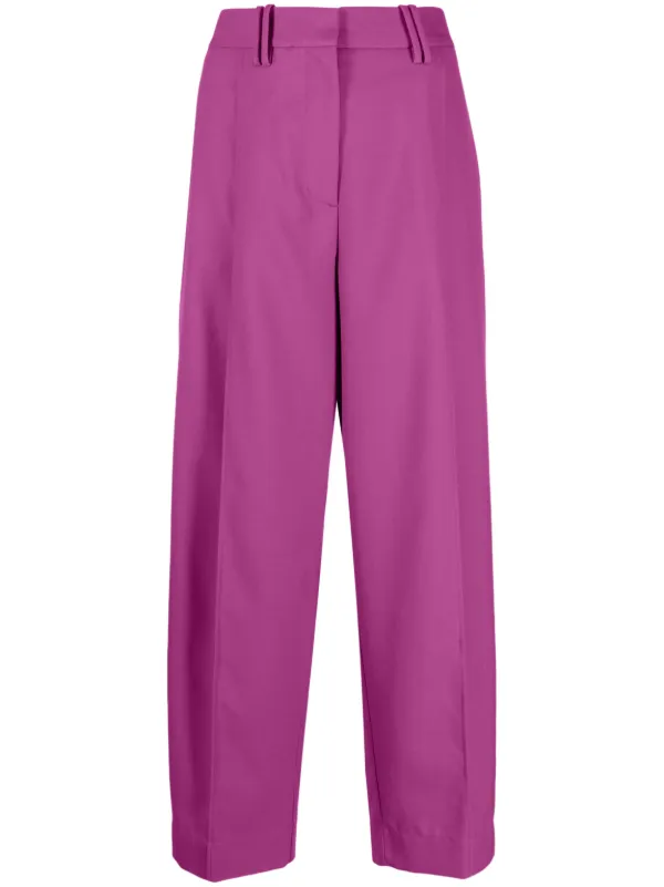 Purple straight leg trousers cheap