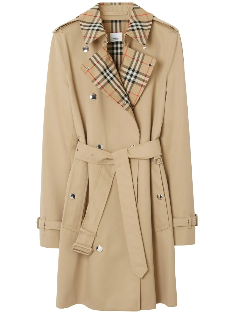 Shop Burberry Vintage Check-trim Short Trench Coat In Neutrals