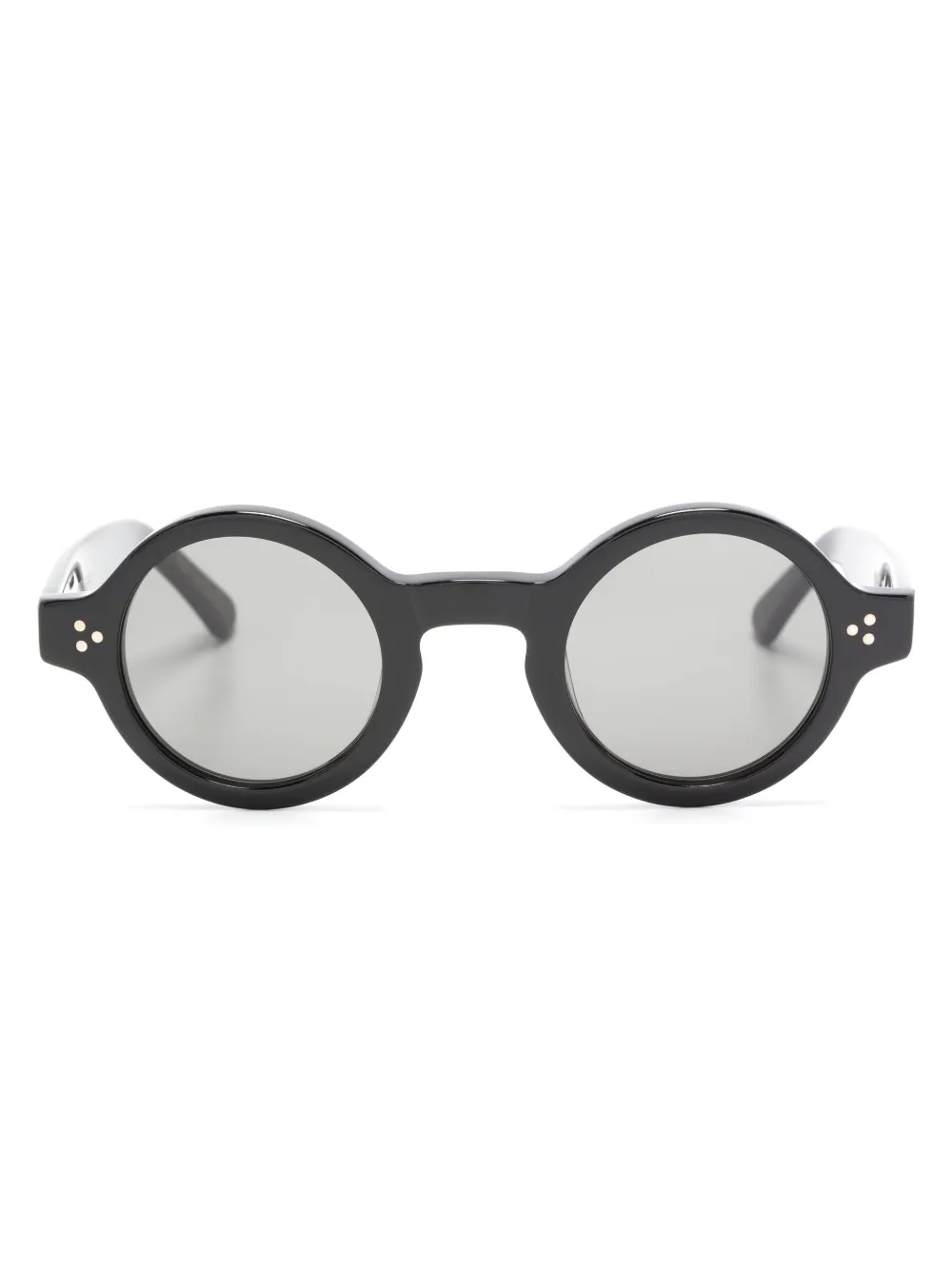 Lesca logo-print round-frame sunglasses | Black | Image 1