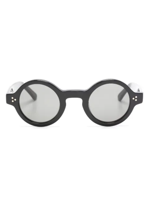 Lesca logo-print round-frame sunglasses